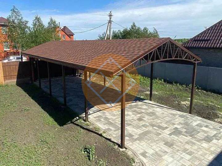 навес с ондулином