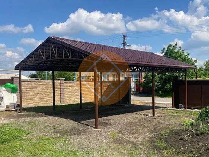 двускатный навес для одного авто